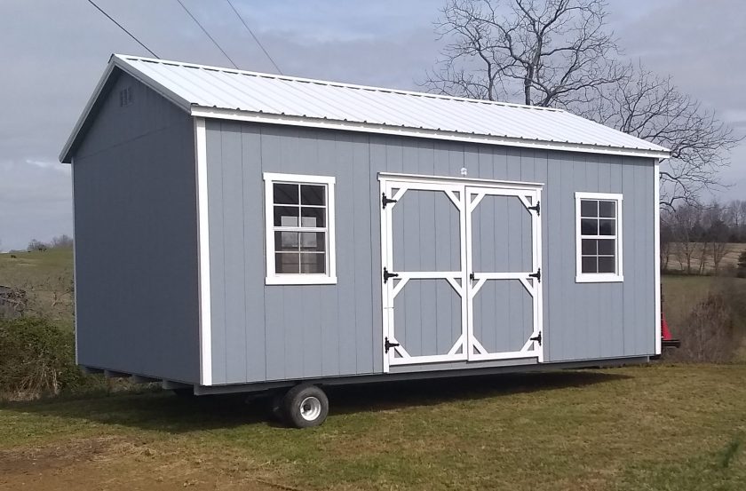 Positioning the shed.