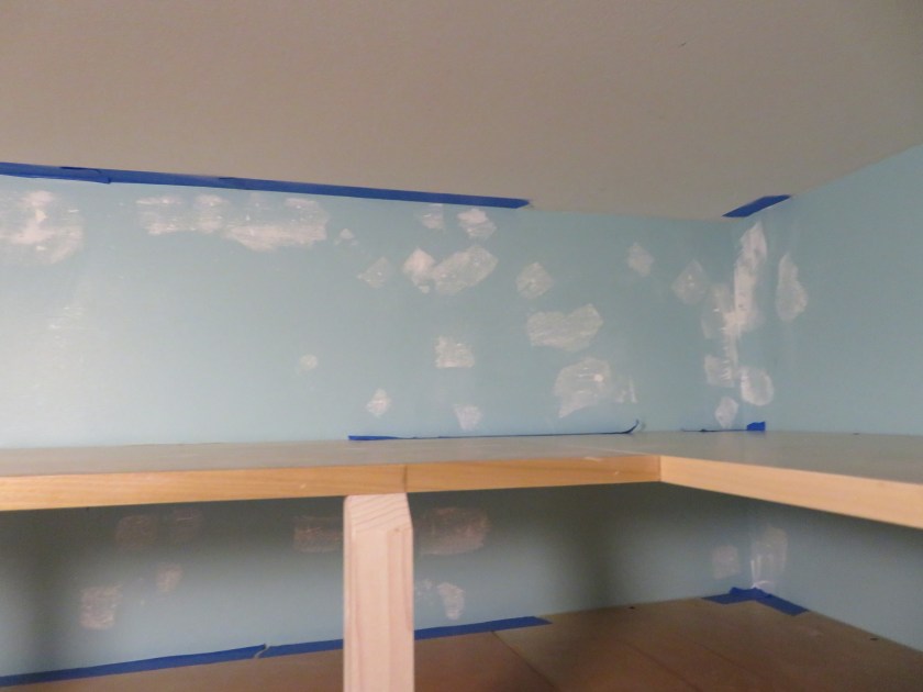 Repairing the damage to the walls.